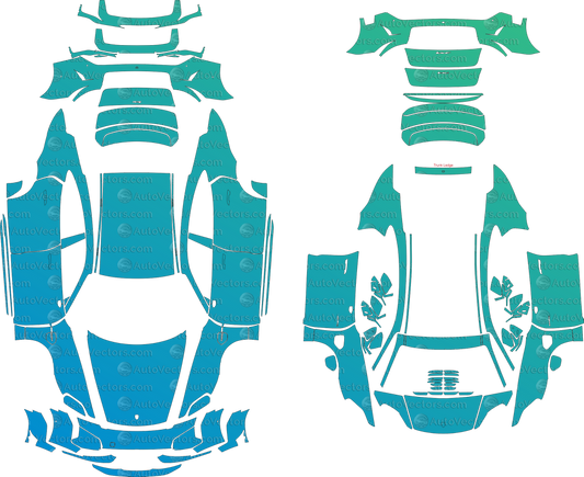 Porsche Taycan Base / 4S / GTS GY (From 2025) Facelift Sedan pre-cut vector pattern digital file download for PPF, vinyl wrap, plotter cutting.