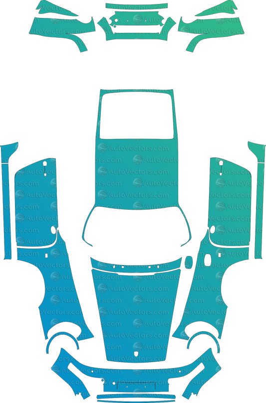 Porsche 911 964 Carrera 2 Coupe 1989–1993 pre-cut vector pattern for PPF, wrap and design – 1:1 full kit template, instant download
