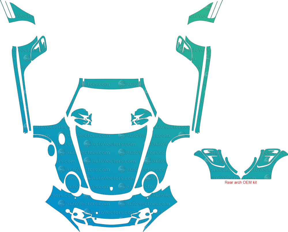 Porsche 911 997.1 Turbo / Turbo S Coupe 2007–2009 pre-cut vector pattern for PPF, vinyl wrap and design – 1:1 max kit template