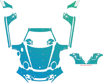 Porsche 911 997.1 Turbo / Turbo S Coupe 2007–2009 pre-cut vector pattern for PPF, vinyl wrap and design – 1:1 max kit template