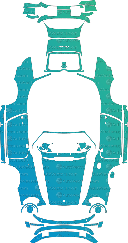 Porsche 911 Targa / Carrera Cabriolet 1984–1989 pre-cut vector pattern for PPF, wrap and design – 1:1 full kit template, instant download