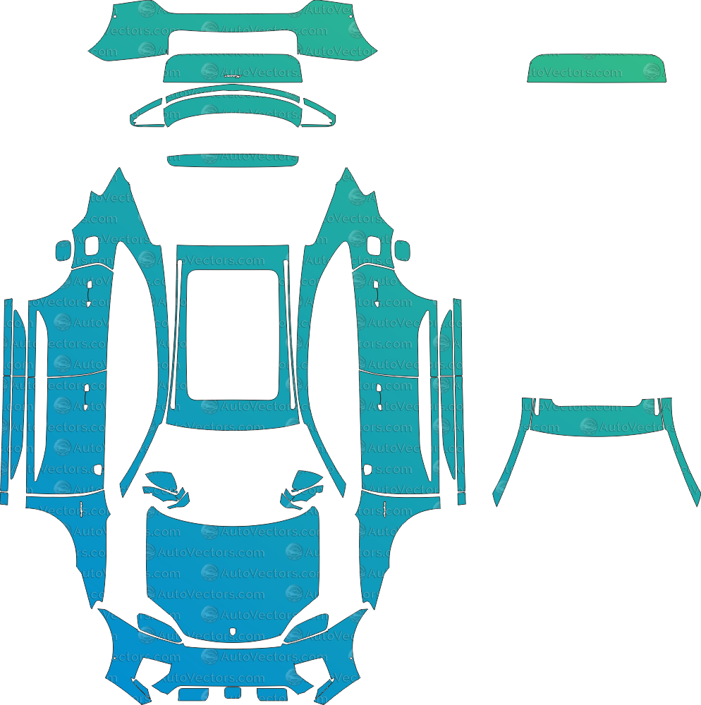 Porsche Macan Electric Base / 4 / 4S from 2024 pre-cut vector pattern for PPF, wrap and design – 1:1 template, instant download