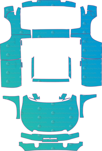 Rivian R2 (From 2026) SUV Pre-Cut PPF Pattern Templates – pre-cut PPF pattern templates, digital download vector files (CDR, AI, PDF, DXF, SVG)