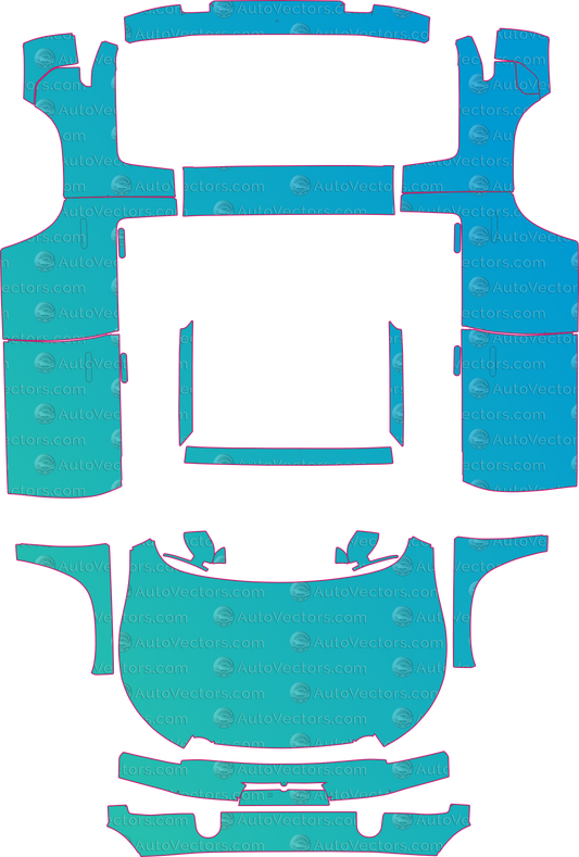 Rivian R2 (From 2026) SUV Pre-Cut PPF Pattern Templates – pre-cut PPF pattern templates, digital download vector files (CDR, AI, PDF, DXF, SVG)