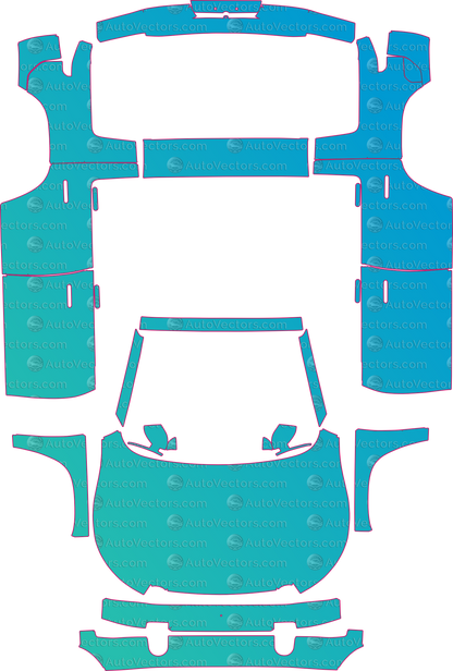 Rivian R2 (From 2026) SUV Pre-Cut PPF Pattern Templates – pre-cut PPF pattern templates, digital download vector files (CDR, AI, PDF, DXF, SVG)