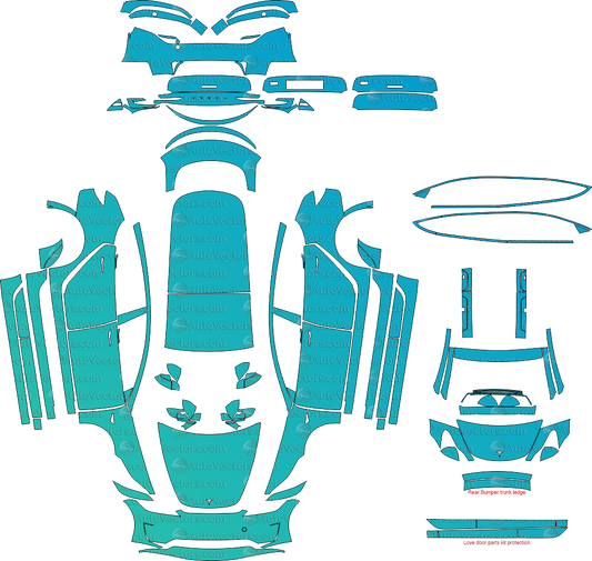 Tesla Model 3 Performance download pre-cut PPF vector pattern templates with vector files
