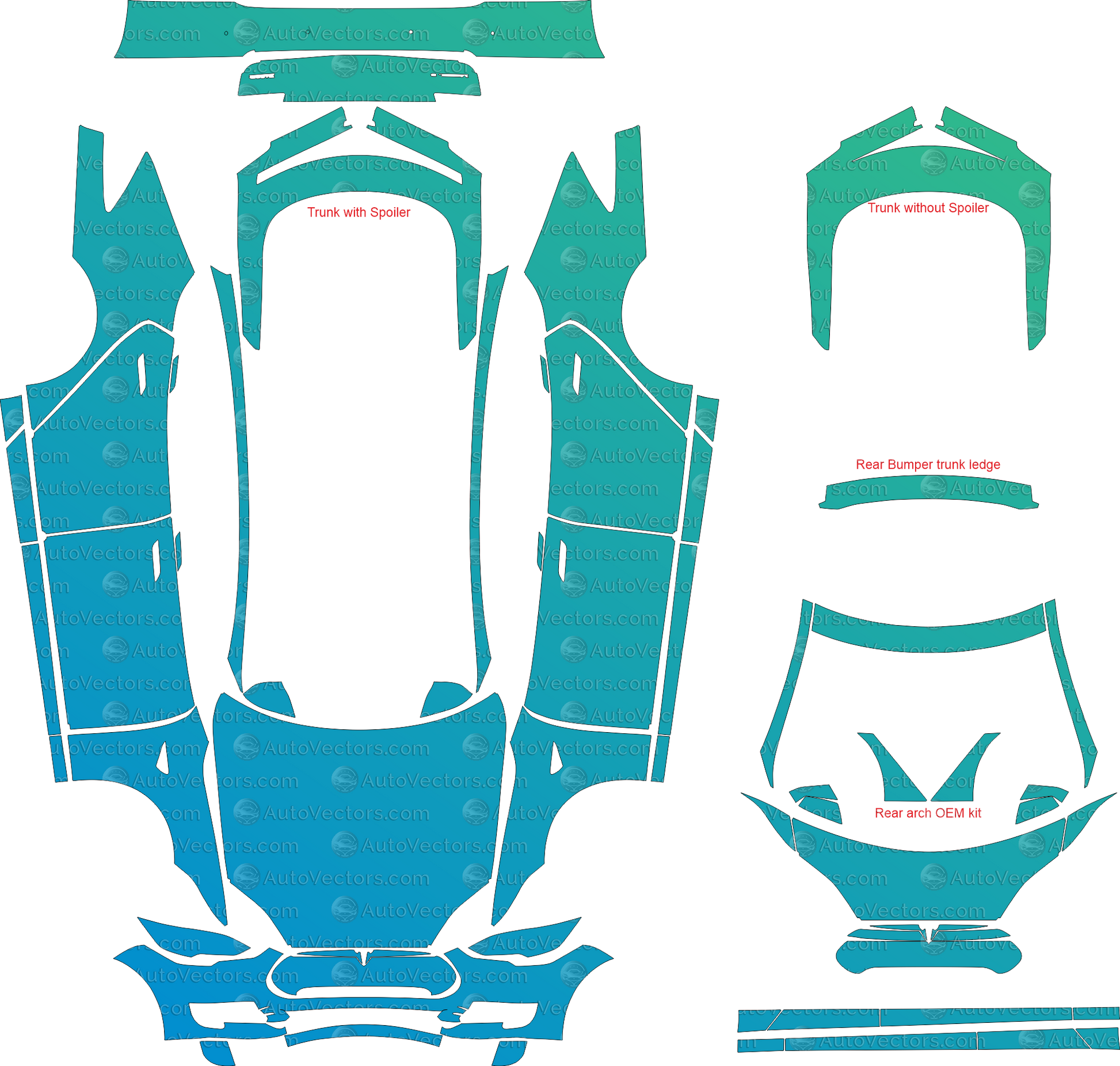 Tesla Model S Base / Performance / Signature / Signature Performance from 2012 pre-cut vector pattern for PPF, wrap and design – 1:1 full kit, instant download