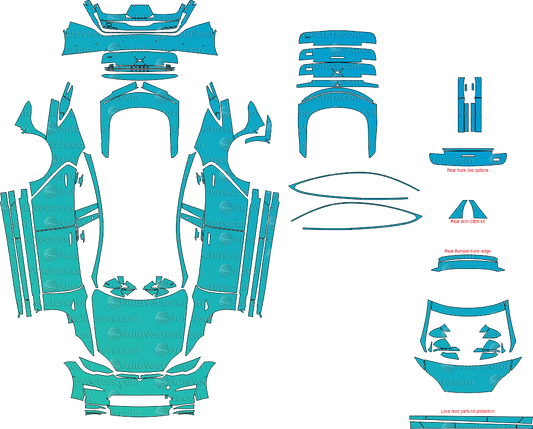 Tesla Model S Plaid download pre-cut PPF vector pattern templates with vector files