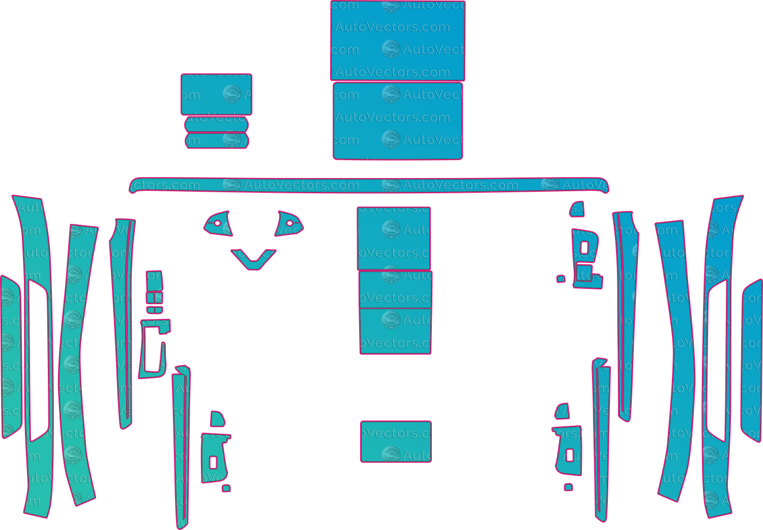 Tesla Model Y Juniper Base Facelift interior (From 2025) SUV Pre-Cut PPF Pattern Templates