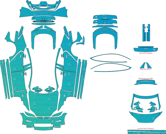 Tesla Model S (From - 2021) Sedan pre-cut PPF vector template download