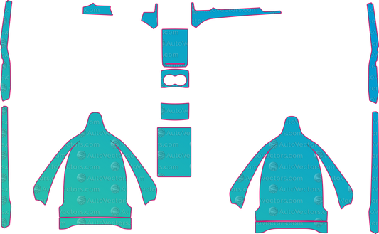 Tesla Model X base (2016-2021) SUV Interior Pre-Cut PPF Pattern Templates – interior pre-cut PPF pattern templates, digital download vector files (CDR, AI, PDF, DXF, SVG)