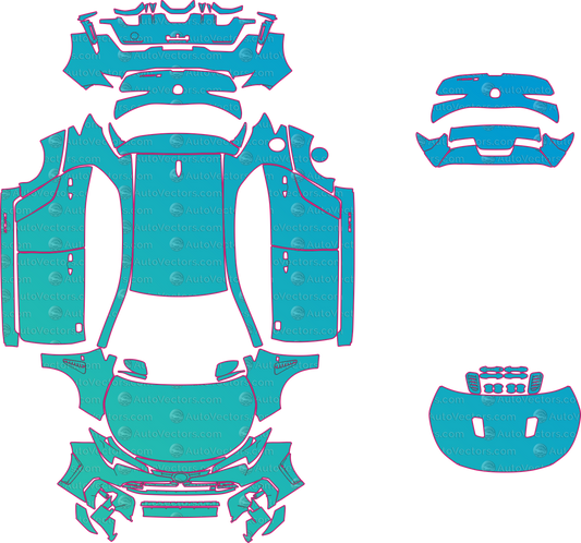 Toyota GR Corolla GZEA14H (From 2025) Hatchback Pre-Cut PPF Pattern Templates – pre-cut PPF pattern templates, digital download vector files (CDR, AI, PDF, DXF, SVG)