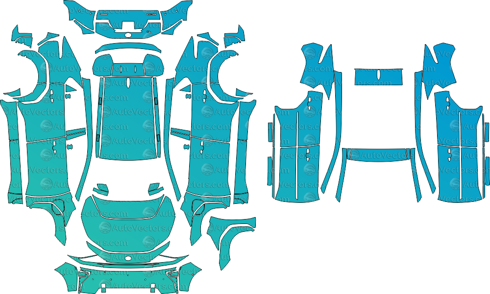 Toyota bZ4X EA10 Limited pre-cut PPF vector files templates download