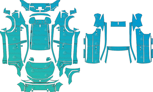 Toyota bZ4X EA10 Limited pre-cut PPF vector files templates download
