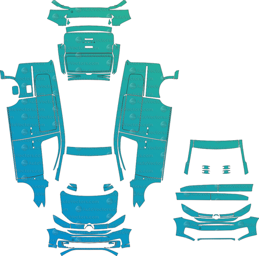 Volkswagen Caddy Maxi Cargo (From 2020) Van Pre - Cut PPF Pattern Templates pre - cut PPF template digital file download
