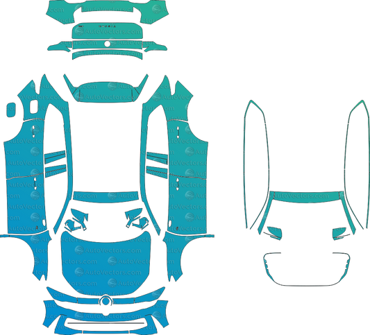 Volkswagen Tiguan pre-cut PPF templates digital download vector files 1:1