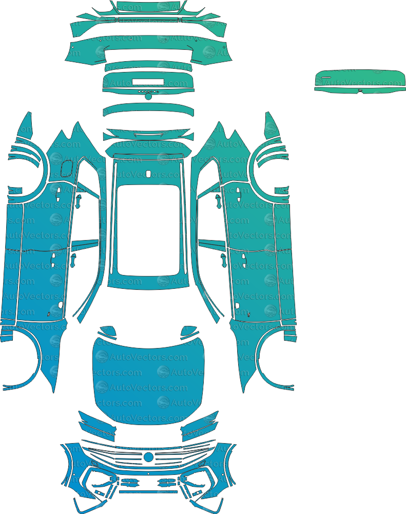 Volkswagen Touareg CR R-Line Facelift download vector files pre-cut PPF templates
