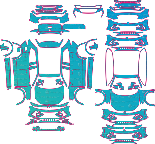 Volkswagen Tiguan R-Line 2025 SUV pre-cut PPF templates digital download vector 1:1