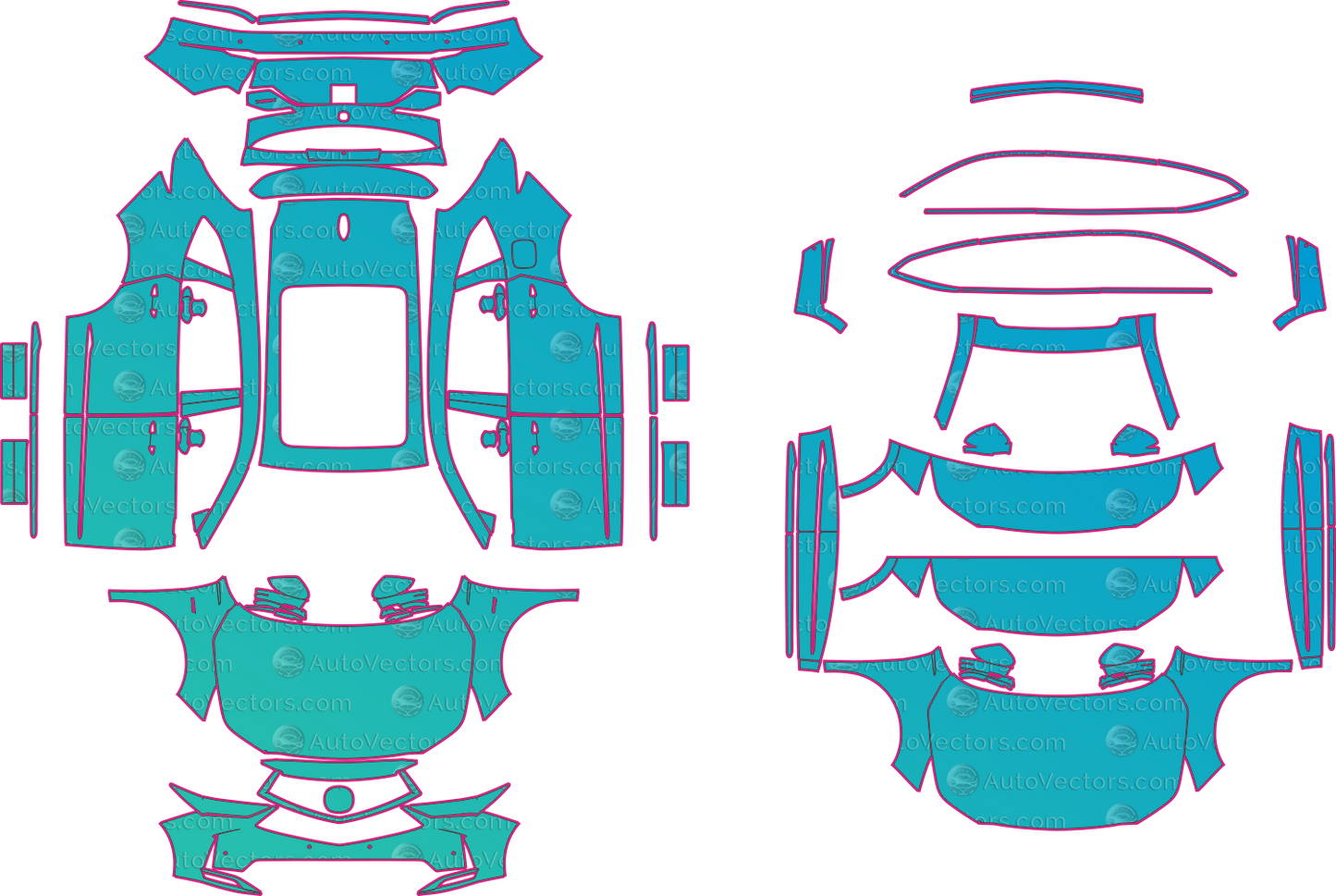 Acura MDX Technology (From 2024) SUV Pre-Cut PPF Pattern Templates – pre-cut PPF pattern templates, digital download vector files (CDR, AI, PDF, DXF, SVG)