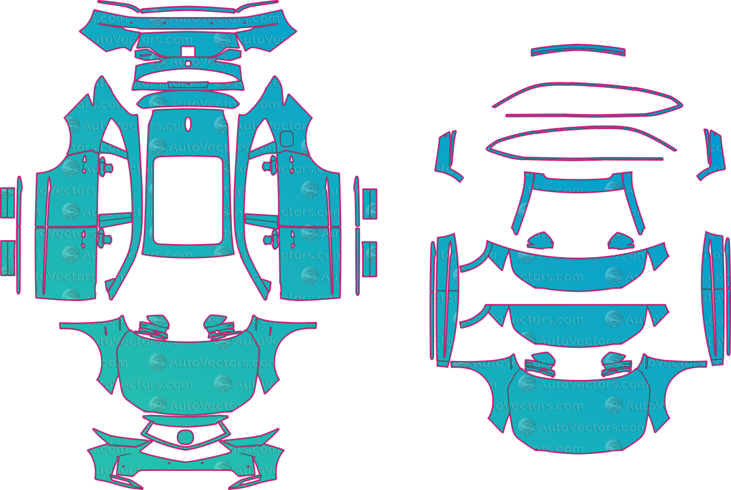 Acura MDX Technology (From 2024) SUV Pre-Cut PPF Pattern Templates – pre-cut PPF pattern templates, digital download vector files (CDR, AI, PDF, DXF, SVG)