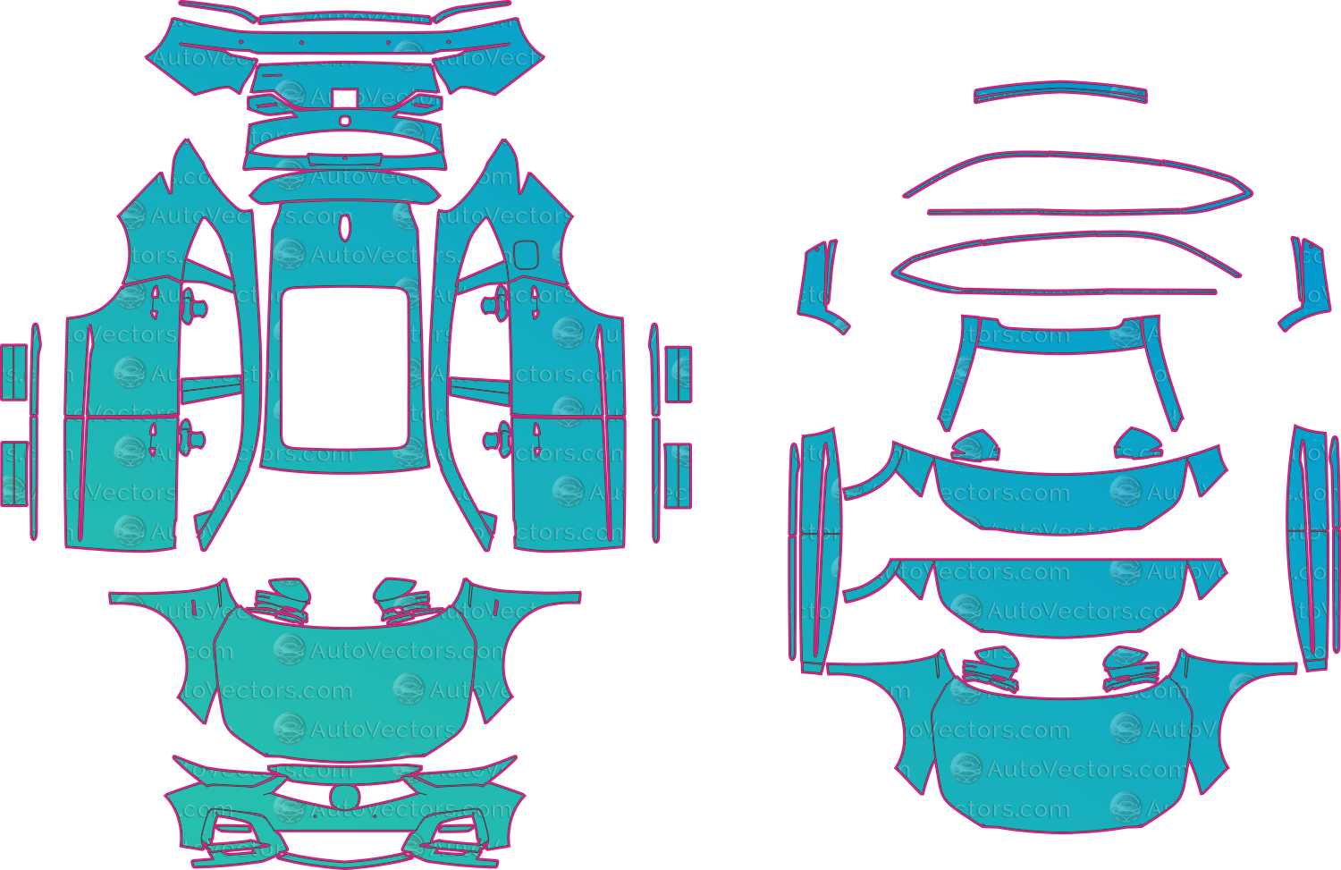 Acura MDX YD8 A Spec (From 2024) SUV Pre-Cut PPF Pattern Templates – pre-cut PPF pattern templates, digital download vector files (CDR, AI, PDF, DXF, SVG)