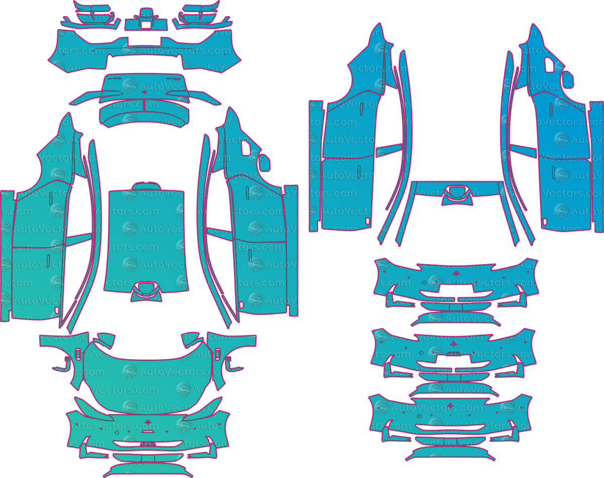 Aion Hyper GT Base (From 2024) Sedan pre-cut PPF pattern layout