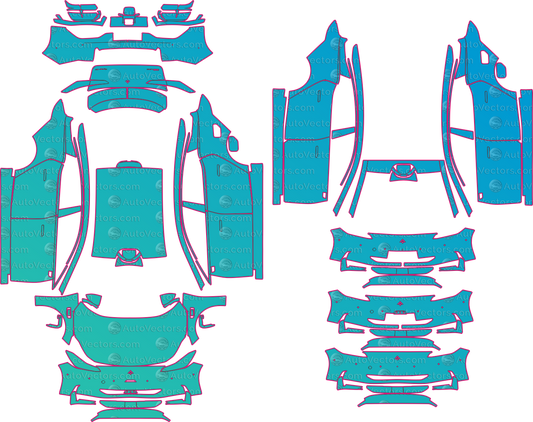 Aion Hyper GT Base (From 2024) Sedan pre-cut PPF pattern layout