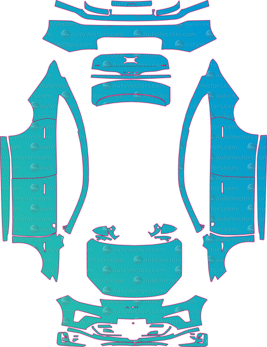 Aion RT Base (From 2024) Sedan pre-cut PPF pattern layout