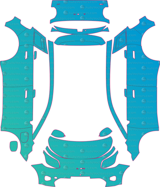 Aion UT Base (From 2025) Hatchback pre-cut PPF pattern layout