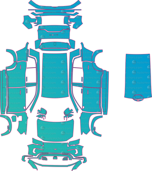Aion V Base (From 2024) SUV pre-cut PPF pattern layout