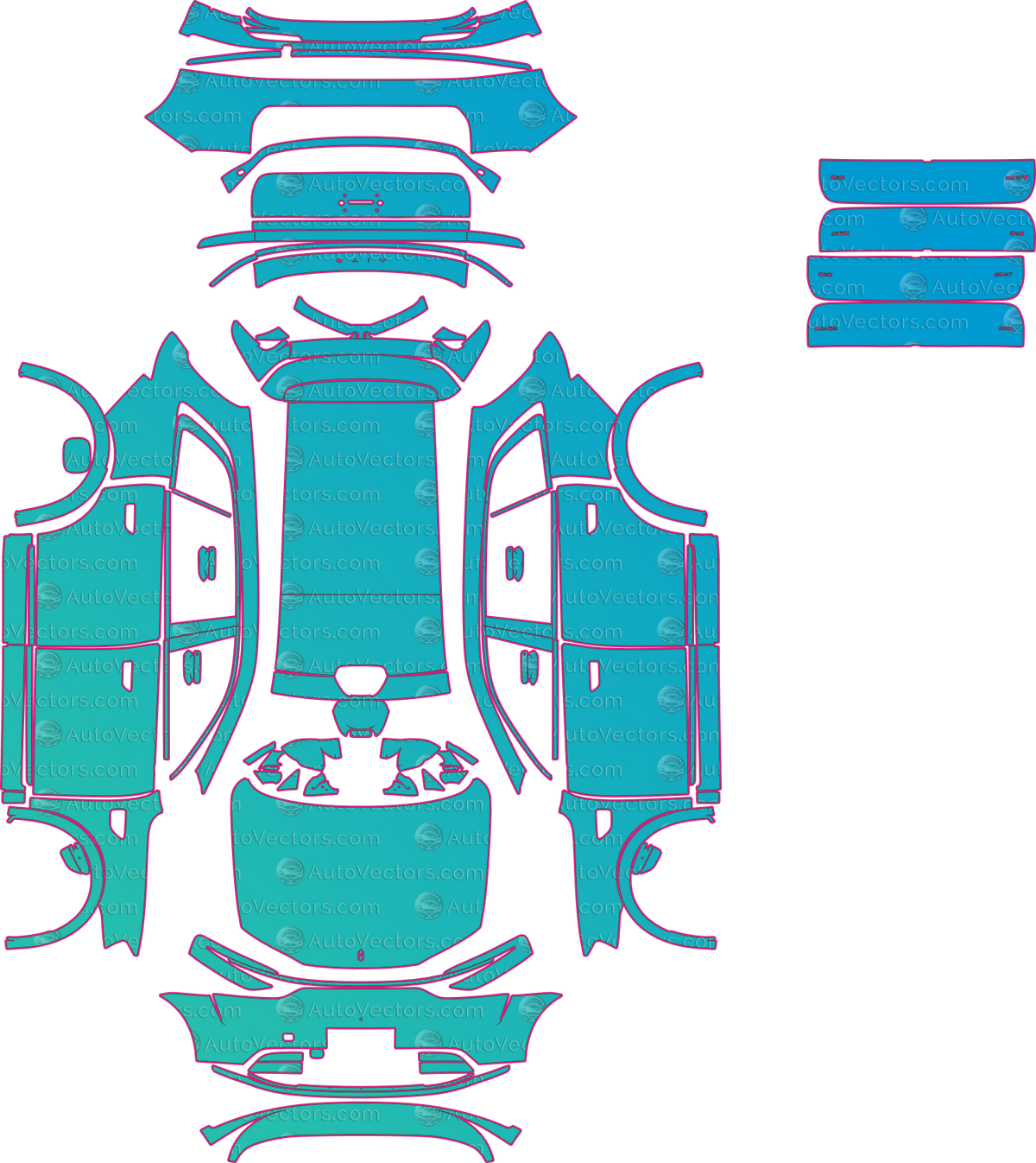 AITO M7 Base (From 2026) SUV pre-cut PPF pattern layout