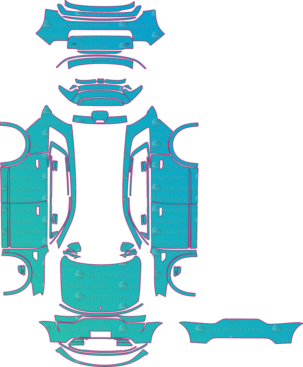 AITO M8 Base (From 2025) SUV pre-cut PPF pattern layout