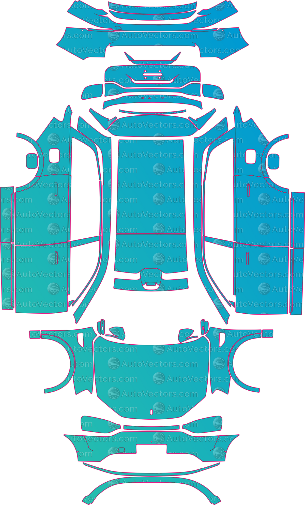 AITO M9 EV (From 2022) SUV pre-cut PPF pattern layout