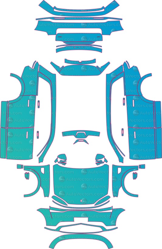 AITO M9 Short Version (From 2026) SUV pre-cut PPF pattern layout