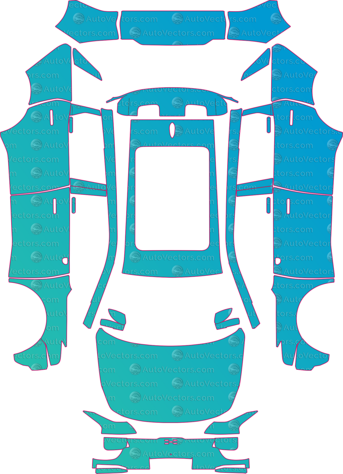 Aiways U5 Base (From 2021) pre-cut PPF pattern layout