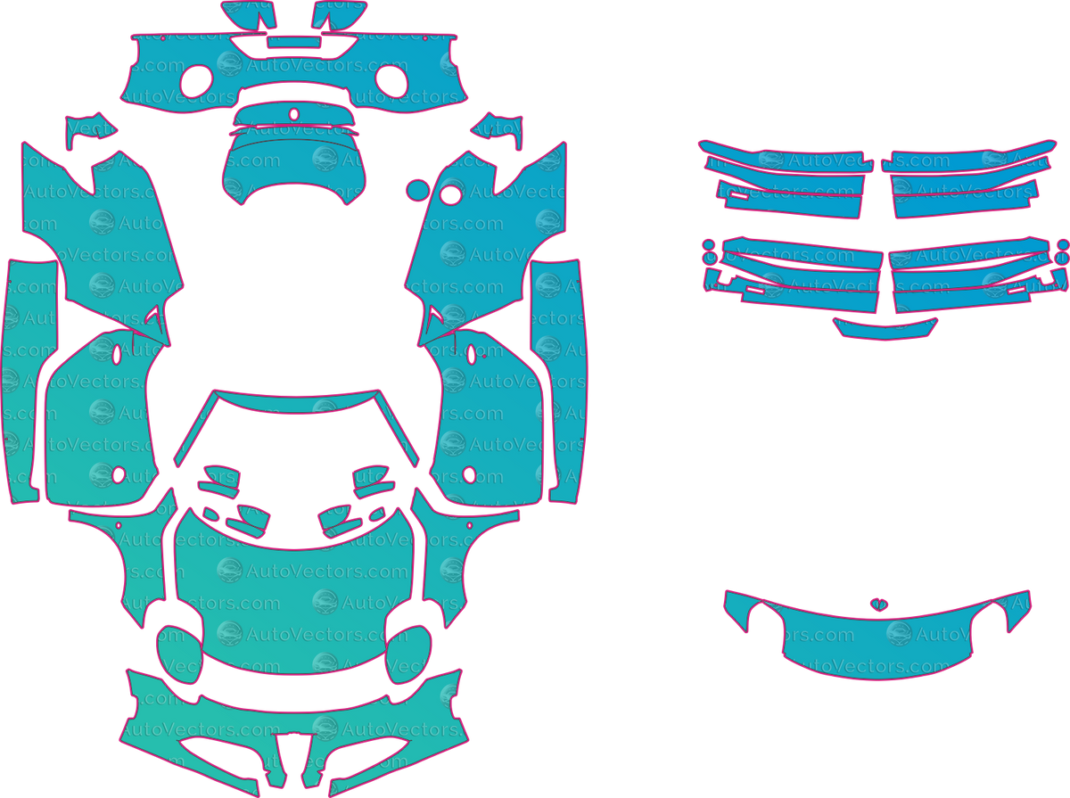 Alfa Romeo 4C Base (From 2013) Coupe – pre-cut PPF pattern templates, instant digital download vector cut files (CDR, AI, PDF, SVG)