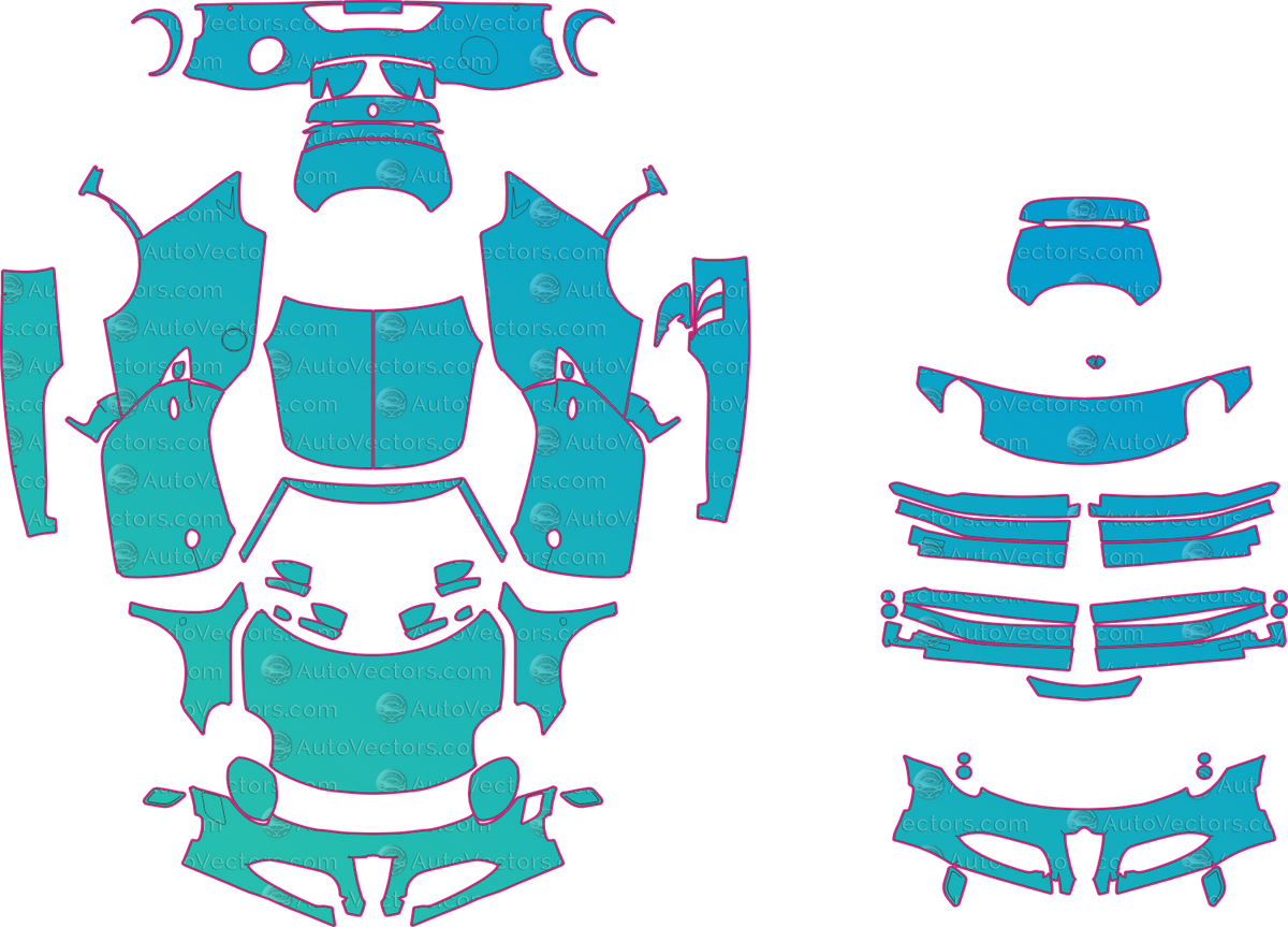 Alfa Romeo 4C Spider-Coupe (From 2015) Coupe – pre-cut PPF pattern templates, instant digital download vector cut files (CDR, AI, PDF, SVG)