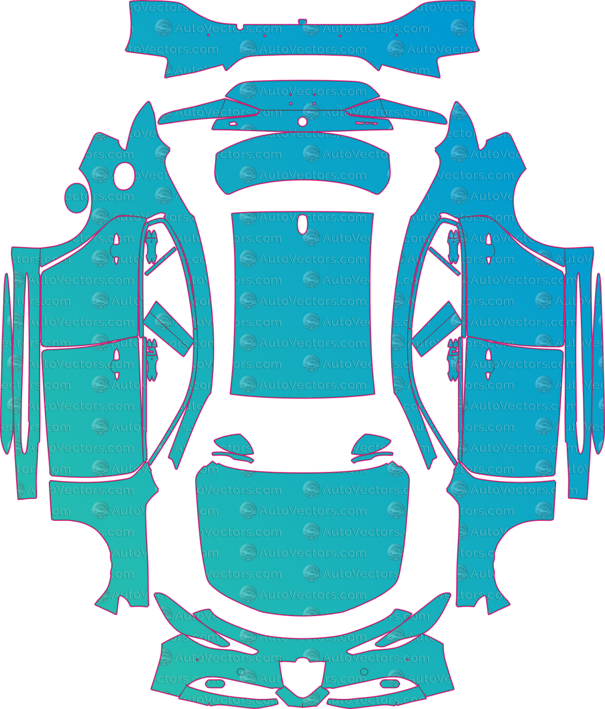 Alfa Romeo Giulia 952 Speciale-Veloce (From 2016) Sedan – pre-cut PPF pattern templates, instant digital download vector cut files (CDR, AI, PDF, SVG)