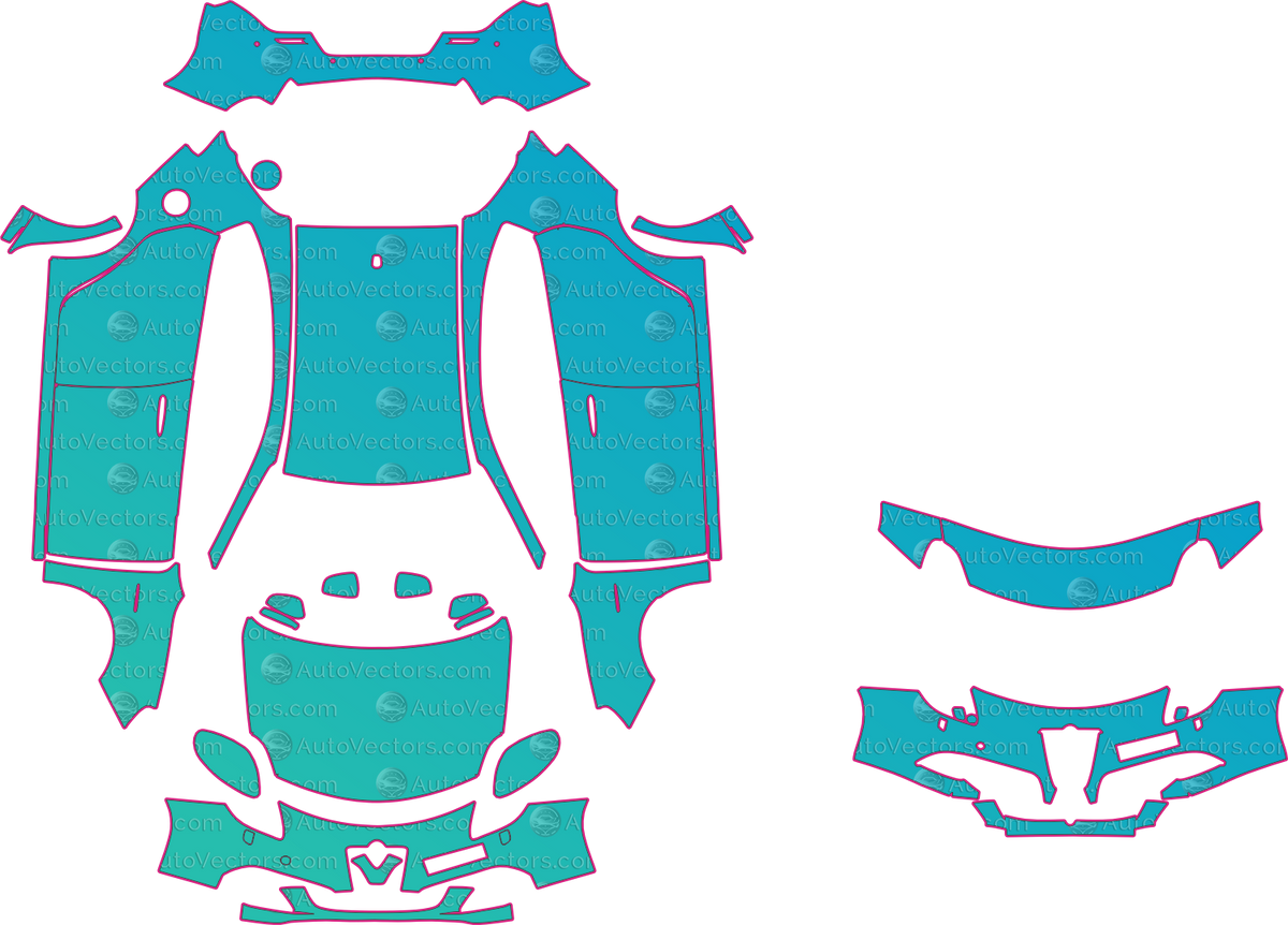 Alfa Romeo Giulietta 940 Lusso-Veloce (From 2010) Hatchback – pre-cut PPF pattern templates, instant digital download vector cut files (CDR, AI, PDF, SVG)