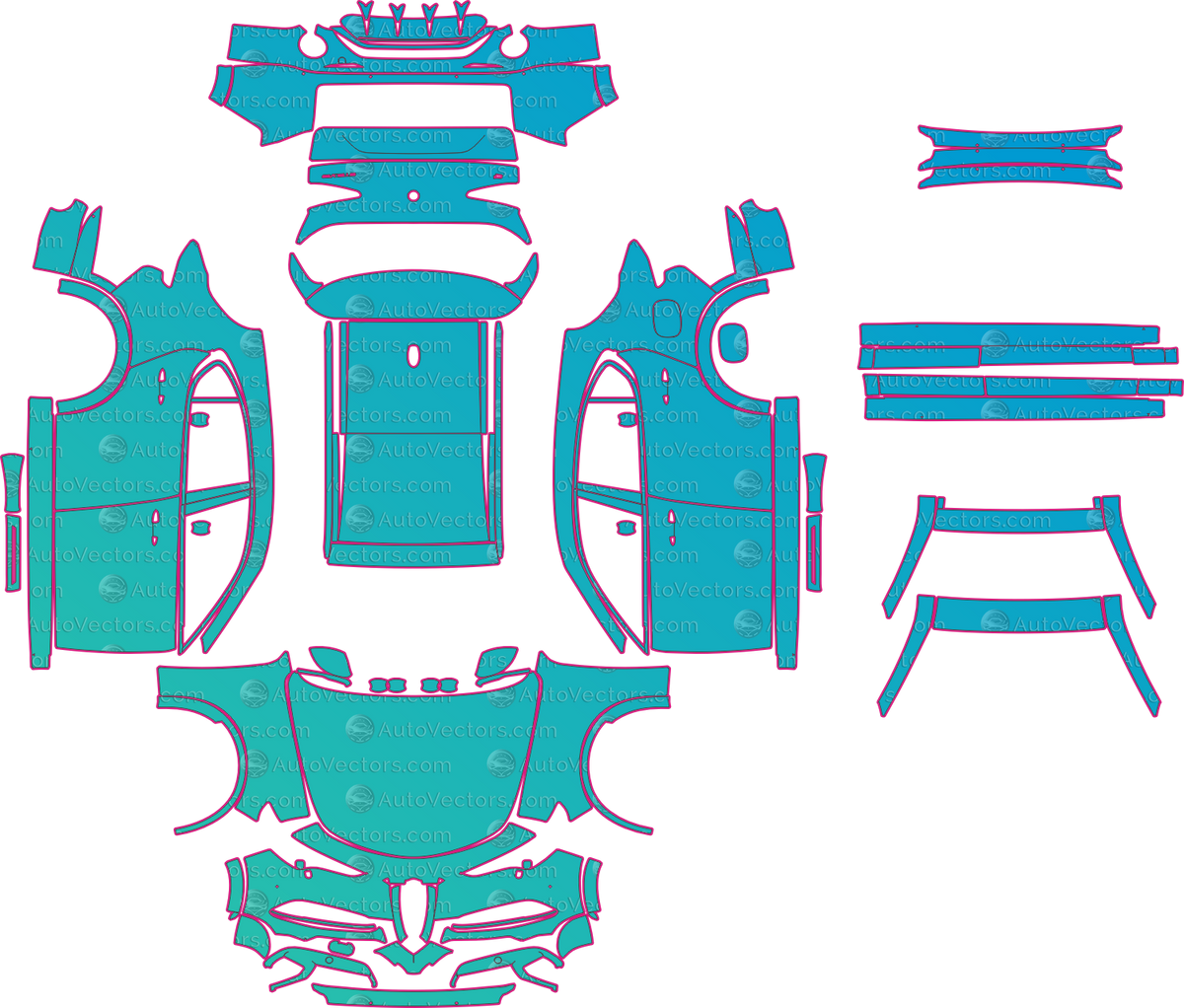 Alfa Romeo Stelvio Intensa (From 2025) SUV – pre-cut PPF pattern templates, instant digital download vector cut files (CDR, AI, PDF, SVG)