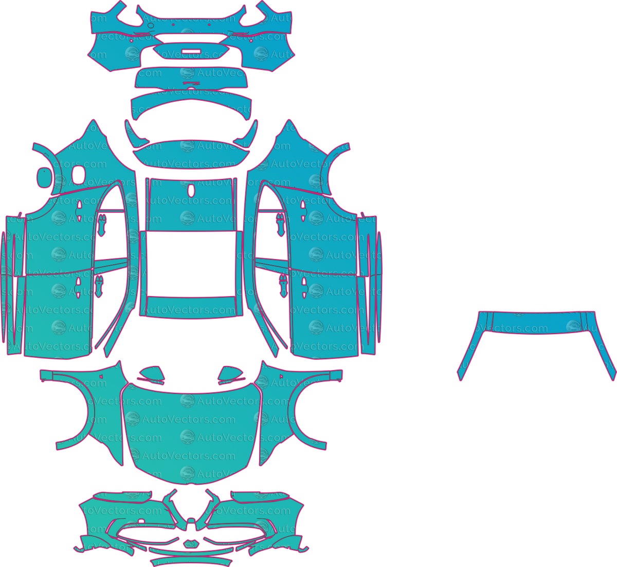 Alfa Romeo Tonale 965 Ti (From 2022) SUV – pre-cut PPF pattern templates, instant digital download vector cut files (CDR, AI, PDF, SVG)