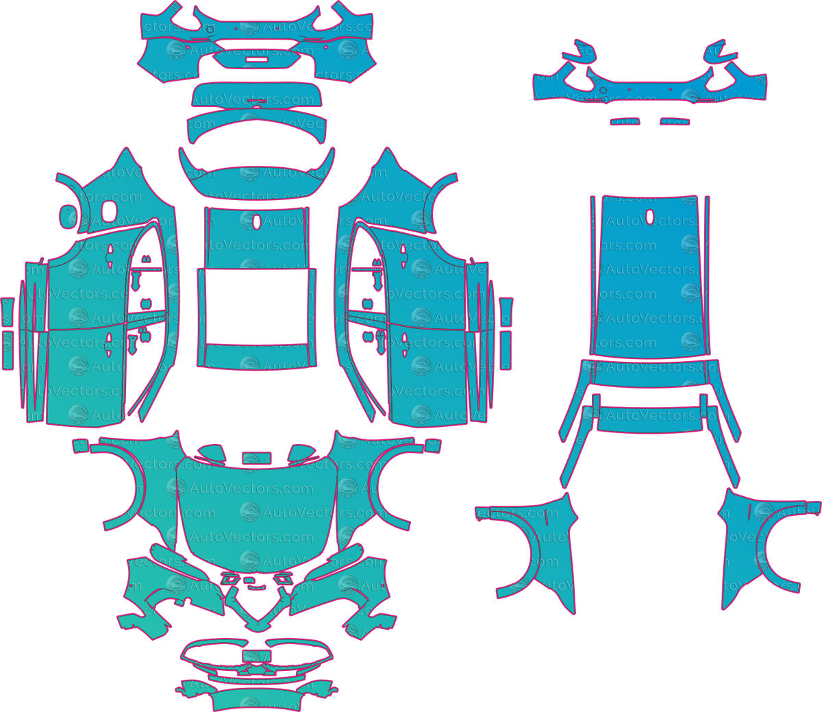 Alfa Romeo Tonale Veloce (From 2024) SUV – pre-cut PPF pattern templates, instant digital download vector cut files (CDR, AI, PDF, SVG)