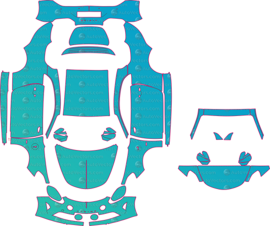 Alpine A110 (2017-2022) Coupe Pre-Cut PPF Pattern Templates – pre-cut PPF pattern templates, digital download vector files (CDR, AI, PDF, DXF, SVG)
