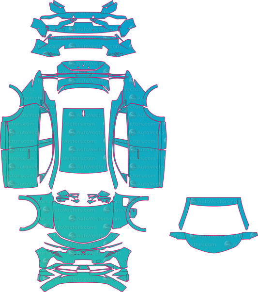 Alpine A390 (From 2025) SUV Pre-Cut PPF Pattern Templates – pre-cut PPF pattern templates, digital download vector files (CDR, AI, PDF, DXF, SVG)