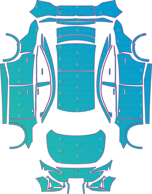 Arcfox S5 Base (From 2024) Sedan pre-cut PPF pattern layout