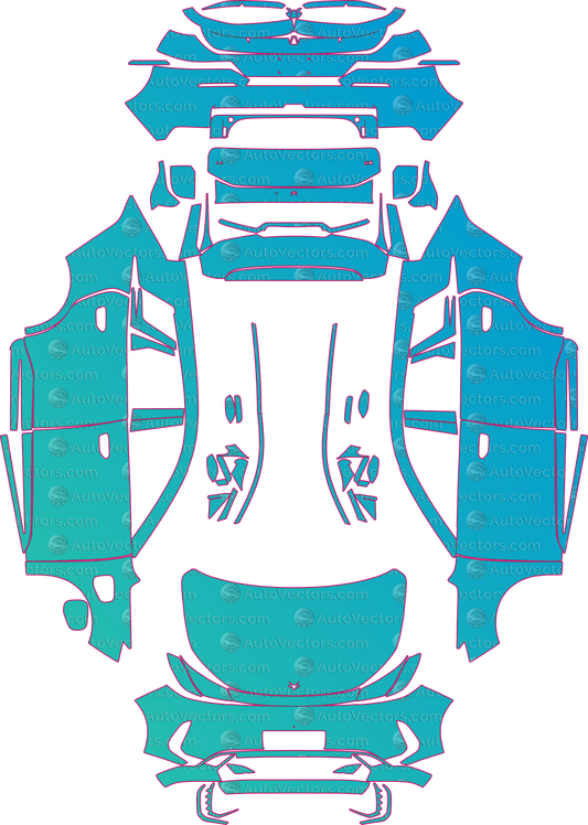 Arcfox T1 Base (From 2025) Hatchback pre-cut PPF pattern layout