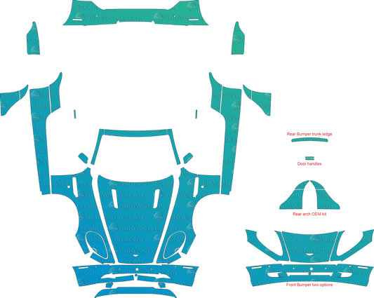 Aston Martin DB9 VH (2004–2012) Coupe pre-cut PPF vector template download