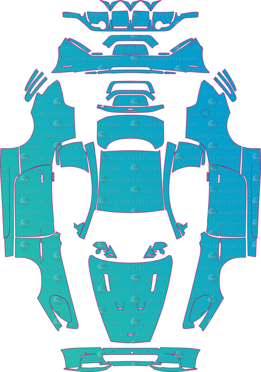 Aston Martin DBS Base (From 2008) Coupe pre-cut PPF pattern layout