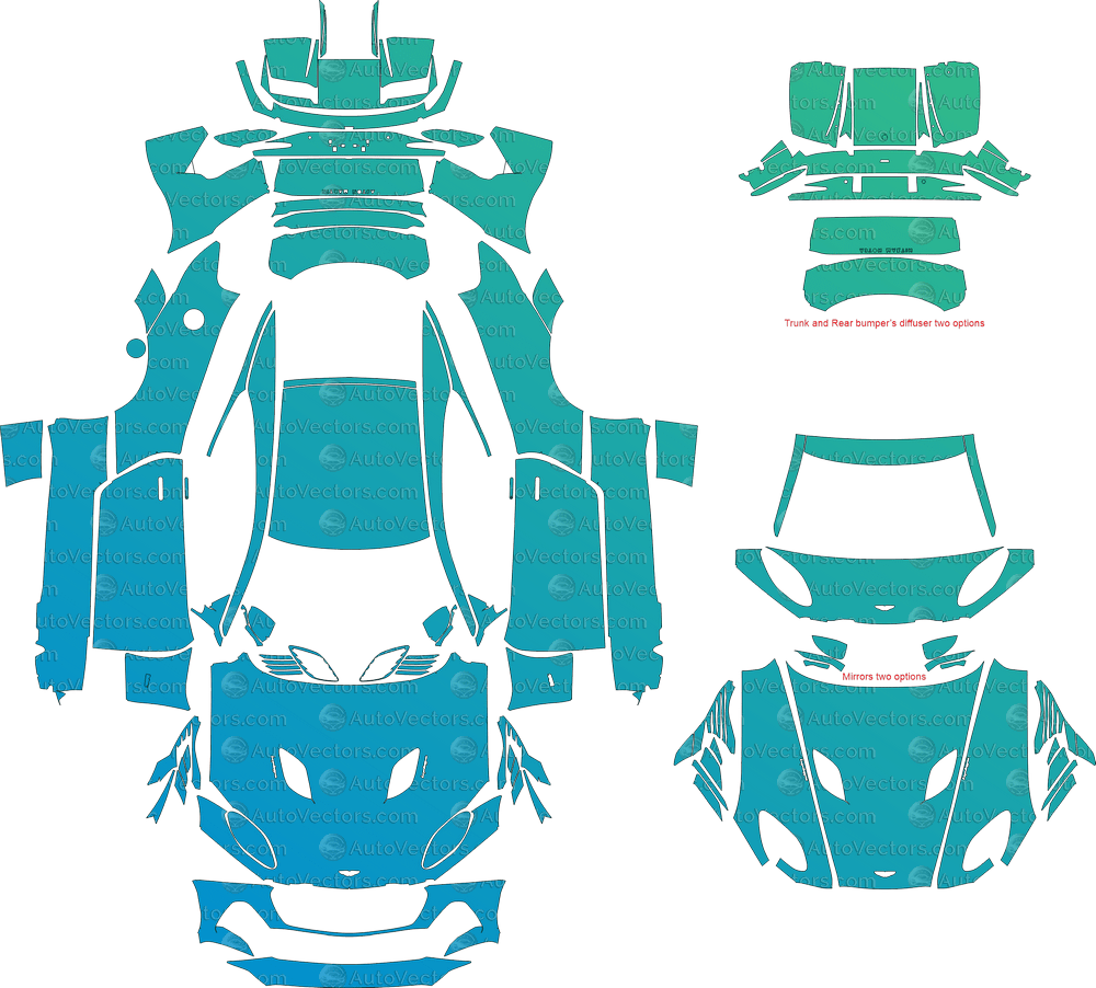 Aston Martin DBS Superleggera / Base (From 2019) Coupe pre-cut PPF vector template download