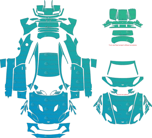 Aston Martin DBS Superleggera / Base (From 2019) Coupe pre-cut PPF vector template download